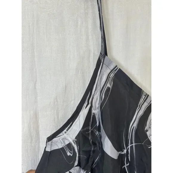 Athleta Tank Top 3X Gray Abstract Print NEW Adjustable Satin Calm Cool Cami - Picture 3 of 9